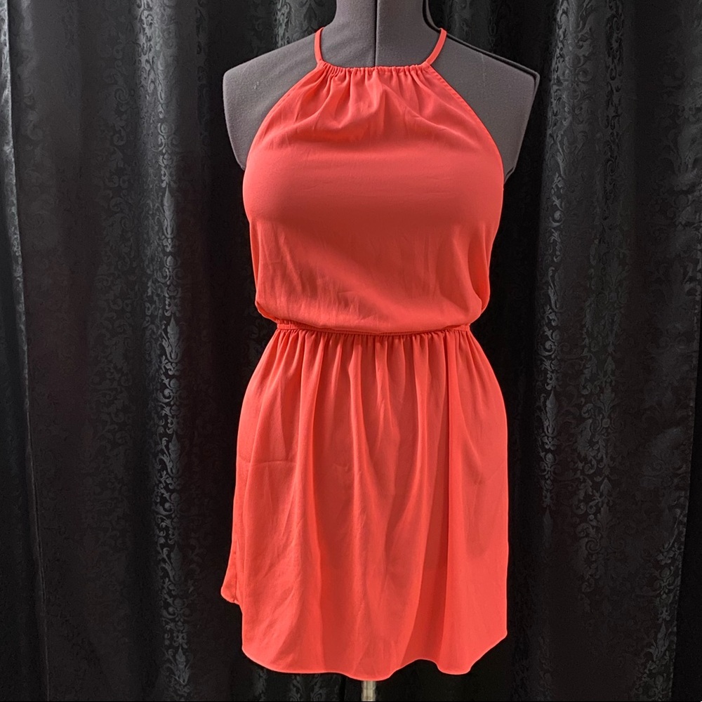 Orange summer halter dress